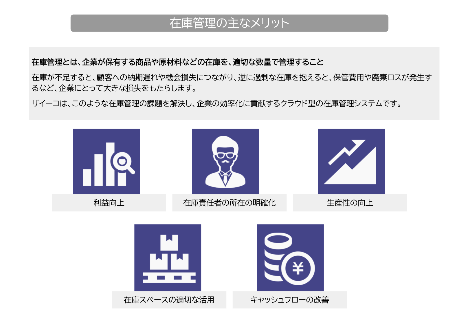 在庫管理の主なメリット